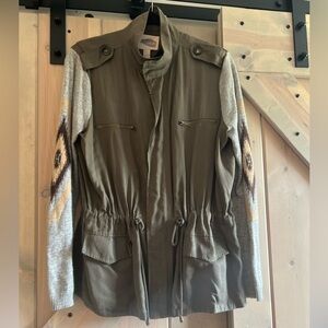 Forever 21 Contemporary Mixed Media Utility Jacket